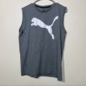 Puma mens short sleeves,size L, gray